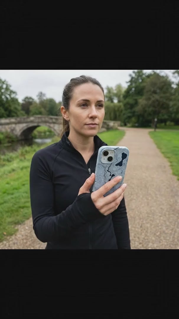 Powder Blue Contour Lines iPhone 16 Case - Product video demonstration