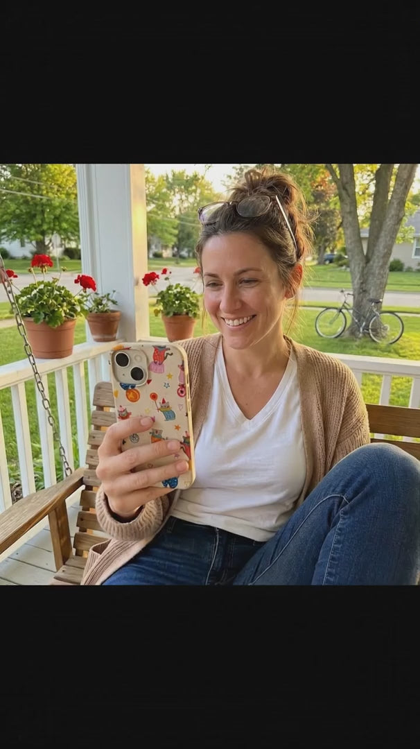 Seashell Cat Clowns iPhone 16 Pro Case - Product video demonstration