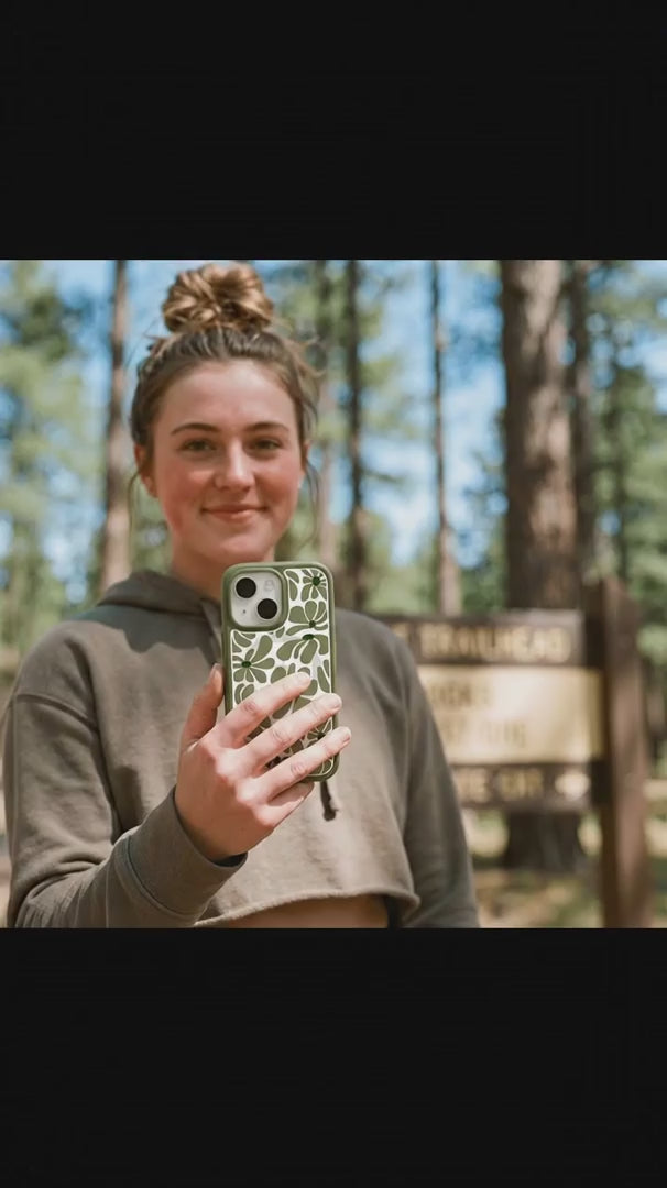 Clear Funky Flora iPhone 17 Pro Case With Forest Floor Ridge (MagSafe included) - Product video demonstration