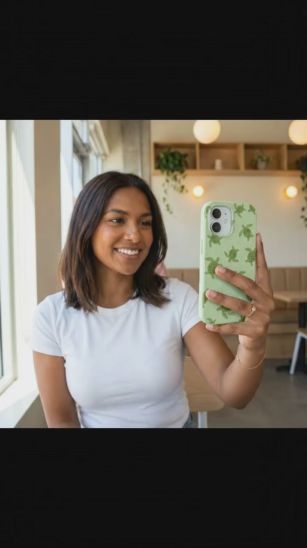 Sage Green Tiny Turtles iPhone 17 Pro Case - Product video demonstration