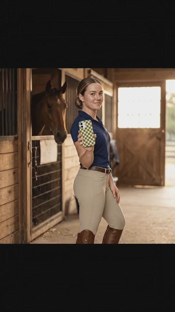 Forest Floor Matcha Check iPhone 16 Case - Product video demonstration