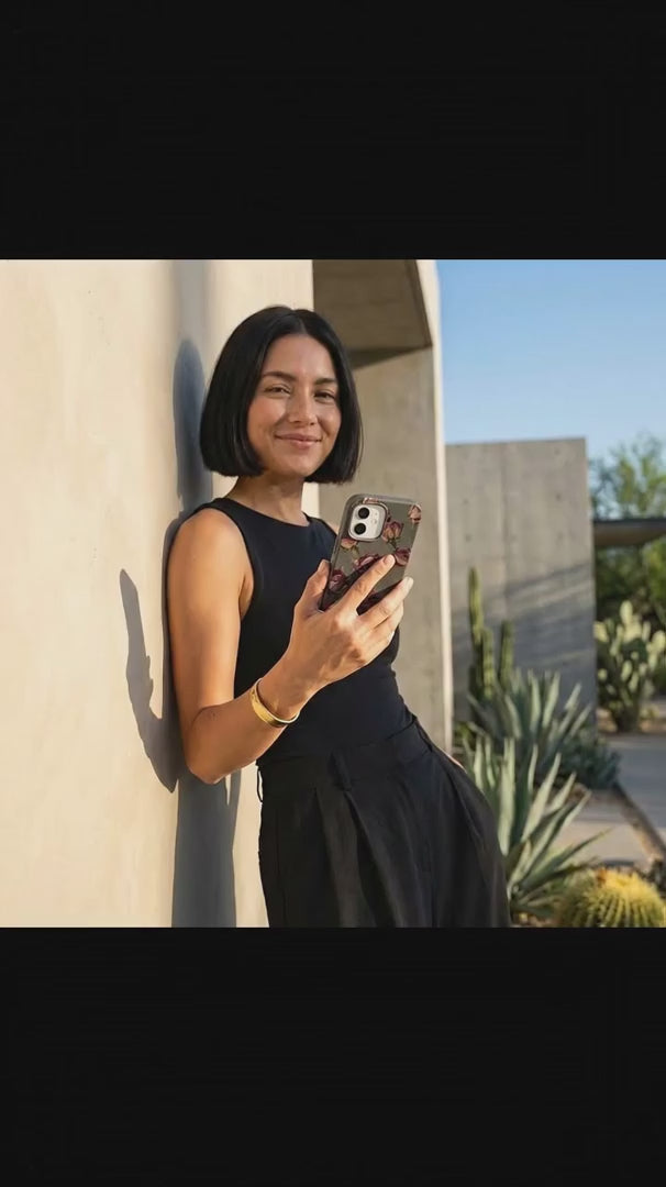 Black Dried Rosebuds iPhone 15 Case - Product video demonstration