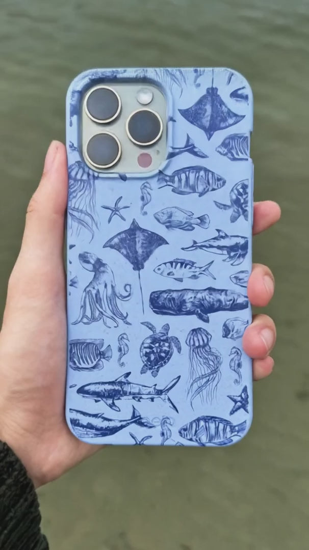 Powder Blue Marine Life iPhone XR Case