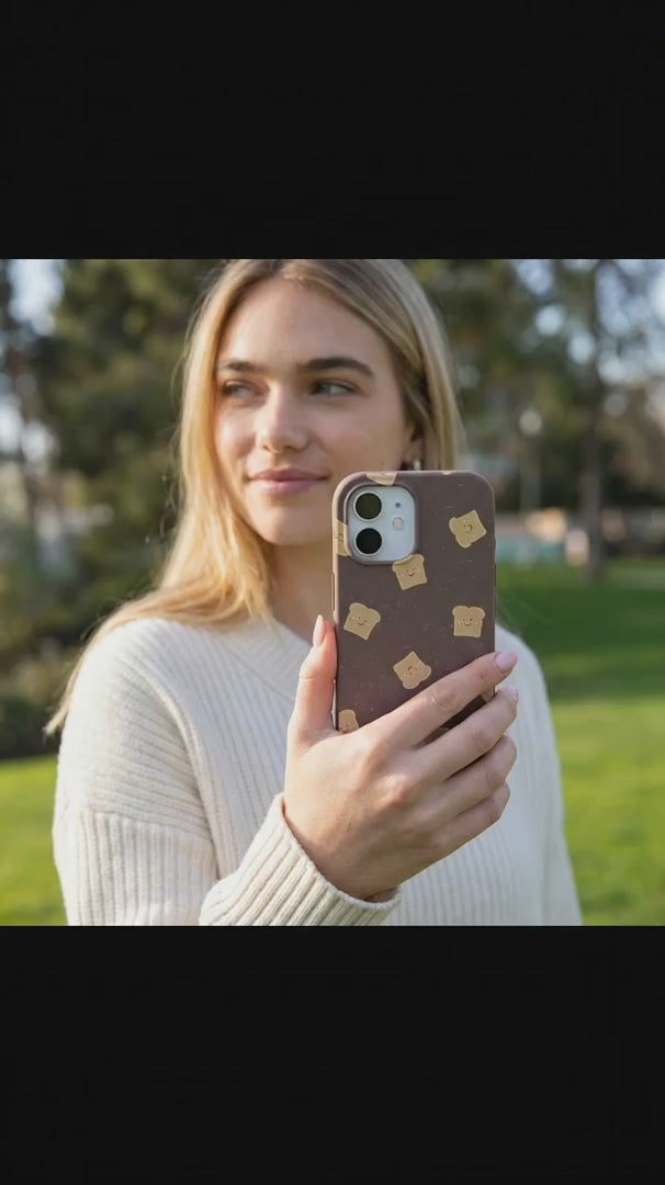 Chocolate Brown Mini Toast iPhone 17 Pro Case - Product video demonstration