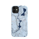 Powder Blue Contour Lines iPhone 11 Case