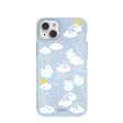 Powder Blue Fluffy Flower iPhone 14 Plus Case