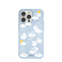 Powder Blue Fluffy Flower iPhone 14 Pro Max Case