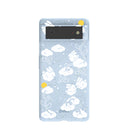 Powder Blue Fluffy Flower Google Pixel 6 Case