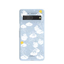 Powder Blue Fluffy Flower Google Pixel 7 Case