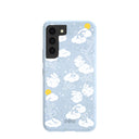 Powder Blue Fluffy Flower Samsung Galaxy S22 Case
