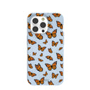 Powder Blue Monarchs in flight iPhone 14 Pro Case