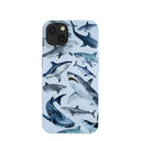 Powder Blue Sharks iPhone 13 Case