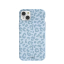 Powder Blue Sky Leopard iPhone 14 Plus Case