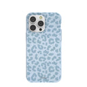 Powder Blue Sky Leopard iPhone 14 Pro Max Case